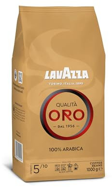 Lavvazza, Qualità Oro, Coffee Beans, Ideal for Bean to Cup Machine and a Filter Coffee Machine, with Fruity and Flowery Aromatic Notes, 100% Arabica, Intensity 5/10, Medium Roast, 1 Kg