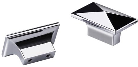 CILEYTION 10 Chrome Cabinet Knobs - Heavy-Duty Door Knobs for Cupboards, Wardrobes, and Kitchens