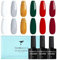 TOMICCA UV Nagellack Set, 6 Farben Christmas Rot Grün Weißer Glitzer Gel Nagellack, Natur Gellack Soak-Off UV LED Manicure Gel Lacquer Varnish für Nagelstudio DIY Home, 8ml