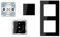 Jung Serie A Komplett-Set Schwarz: A1520KISW SCHUKO® Steckdose mit Berührungsschutz + A590SW Wippe + 506U Wippschalter Universal Aus-Wechsel + AC582SW Rahmen 2fach