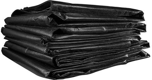Tarpaulin Regular And Heavy Duty Waterproof Cover Tarp Ground Sheet Multi Sizes Transparent Blue Silver Clear Camo Army (Black (250GSM), 4 x 6 m)