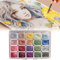 Metallic Aquarellfarben mit 20 Farben, Wasserfarben Glitzer, Perlglanz Aquarell Malkasten, Wasserfarbkasten für Künstlerbedarf, Glitzer Aquarellfarben für Hobbymaler und Malerei-Liebhaber (B)