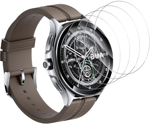 Yieehhow [4 Piezas] Protector Pantalla para Xiaomi Watch 2 Pro Cristal Templado, HD Transparente/Sin Burbujas/9H Dureza Vidrio Templado, Película Protectora para Xiaomi Watch 2 Pro