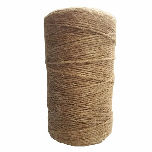 MUTORE Jute Twine 1mm 656 Feet,Natural Jute Rope,Jute String for Decoration Garden Floristry,DIY Arts Bundling Crafts,Gift Wrapping,Weaving,Photo Wall，Brown