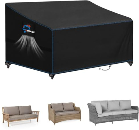 SIRUITON 205x85x81/61cm 4 Seat Garden Bench Cover,500D Oxford Fabric