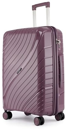 Fly Kite Luggage 24 Inch Medium Suitcase 100% Polypropylene Hard Shell with Aluminium Trolley Handle, Real TSA 3 Digit Secure Lock 360° Smooth Wheels Lightweight Suitcase|Purple