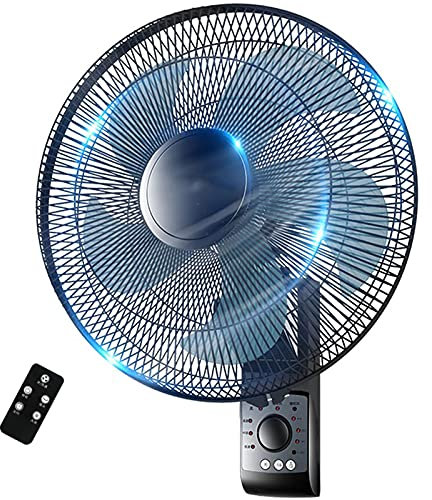 Wandventilator, oszillierender Außenventilator neuen Modells mit Fernbedienung, intelligenter zeitgesteuerter Kühlwandventilator – für industrielle, gewerbliche und private Gewächshäuser, Schwarz (S