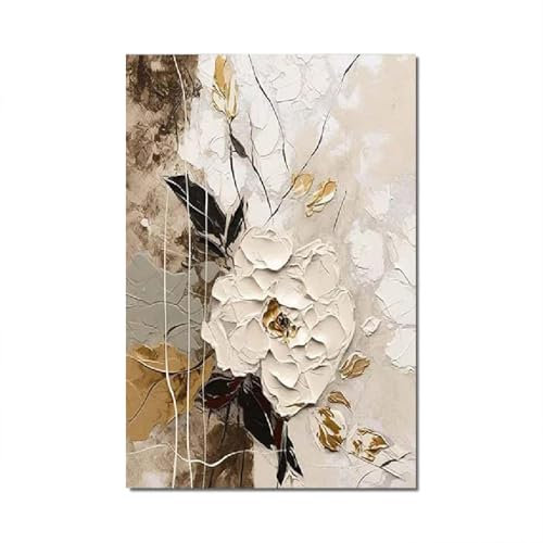 18meng Art Leinwand Bilder 3D Effekt Blume Leinwandbild 100x70 cm 1 tlg Kunstdruck Modern Abstrakt Wandbilder Groß XXL Wanddekoration Wohnzimmer Canvas Design Wand Bild auf Leinwand Ungerahmt