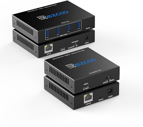 Extender USB 3.0 229ft 70m 4 porte Extender via Cat5e Cat6 RJ45 LAN Prolunga POE 5V Basso consumo energetico USB Extender Ethernet lavoro Sync Windows MacOS Android Linux Nessun driver