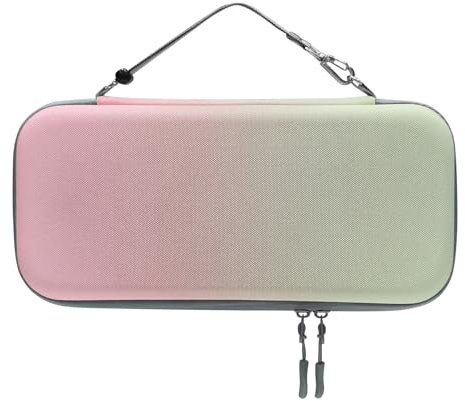Custodia rigida per Nintendo Switch 2. Fodera da trasporto con colori sfumati e scomparti per carte e accessori (Rosa/Verde)