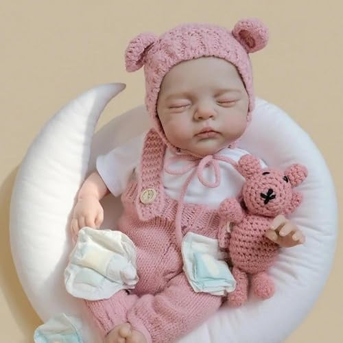 Anano 45cm Realistische Reborn Baby Mädchen Puppe Silikonpuppe Mit Kuschelweichem Baumwollkörper In Natürlicher Größe - Perfektes Echte Babypupe Für Kinder Ab 3 Jahren Und Vorschulkinder