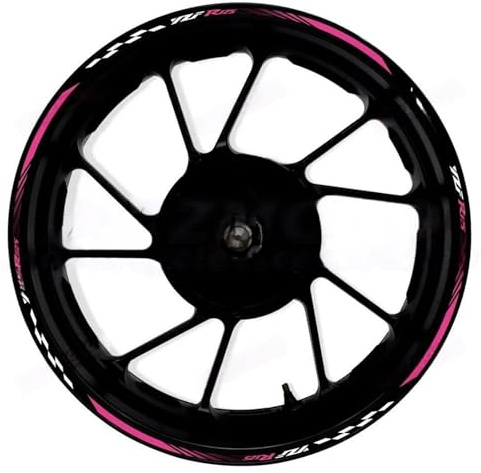 GUYANA Tankschutz Motorrad Felge Reflektierende Aufkleber Für Yamaha YZF R125 YZF-R125 17 Zoll Rad Aufkleber Dekoration Zubehör(Pink)