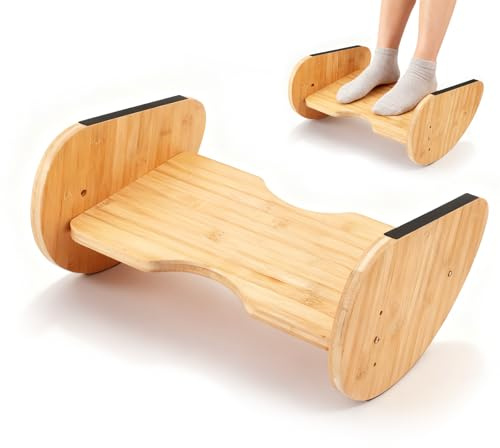 Repose-Pieds de Bureau Ergonomique en Bois - Support Podal Réglable 3 Hauteurs avec Surface Anti-Dérapante - Améliore la Posture et la Circulation Sanguine pour Bureau et Télétravail