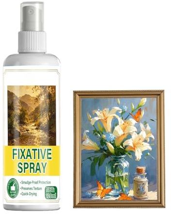 Yrrtyuo Spray Fijador,100ml Sellado Rápido y Resistente a Manchas | Spray Fijador al Óleo - Para Pintura Artesanal Telas Acrílicos Gouache Carboncillo Óleos