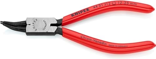 KNIPEX Circlip Pliers 140 mm, 44 31 J12 | For Internal Circlips in Bore Holes 45° Angled with Plastic Coating