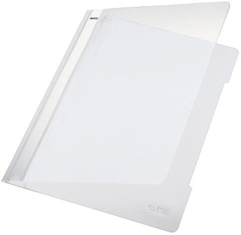 Leitz 4191 Heftmappe für Dokumente, PVC, Standard, mit transparentem Deckel bianco