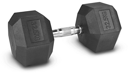 Lex Quinta Hex Hantel - Hexagonal Dumbbell - 1x Kurzhantel gummiert (32.5)