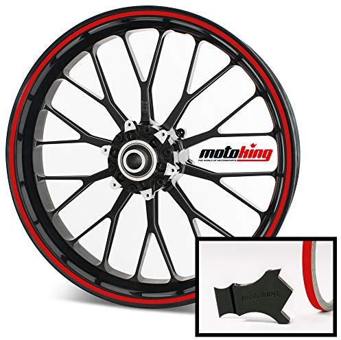 Motoking Felgenrandaufkleber mit Montagetool für Ihr Motorrad / 6 mm/für 10 bis 25 / Farbe wählbar - Rot matt