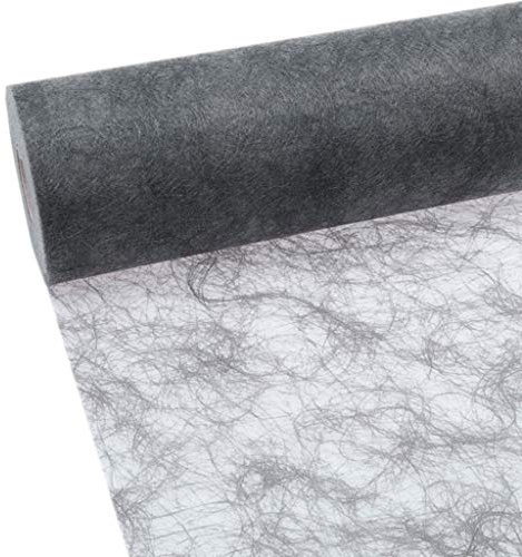 Sizoflor Tischband - 25 Meter Rolle + 100 Dekoherzen Gratis (20cm Breite, Dunkelgrau)