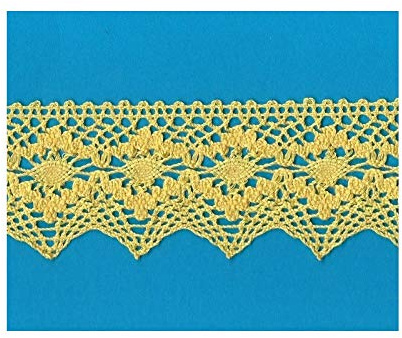 Spitze Baumwolle Spitze Scallop Höhe cm.5.5 Packung MT.10 ART.1505 – Gelb