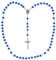 Kaltner Präsente Geschenkidee - Rosenkranz/Rosenkranzkette für Damen und Herren mit Kreuz Anhänger Marienbild und Glas Perlen (Länge 74 cm) (Blau)