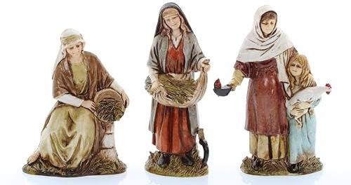 Moranduzzo 3 Bäuerinnen für Krippe 10 cm Maßstab 1:20 - Unzerstörbare Krippenfiguren - Arabischer Stil, Handbemalt, Offizielles Produkt, Hergestellt in Italien, Bildhauer M. Landi
