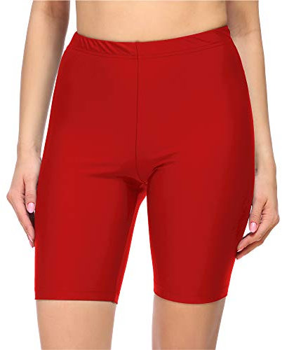 Merry Style Damen Badehose High Waist Schwimmhose für Wassersport SUP Schwimmradler MS10-333 (Rot,36)