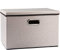 Prandom Large Foldable Storage Boxes with Lid,Linen Fabric Decorative Storage Box,Organizer Containers,For Bedroom,Closet Office,Living Room,45x30x30cm,Light Grey[1-Pack]