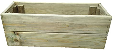 FKL DESIGN Home Deco Jardinière en Bois jardinière terrasse entièrement assemblée D27 Brut (Longueur 60 cm)