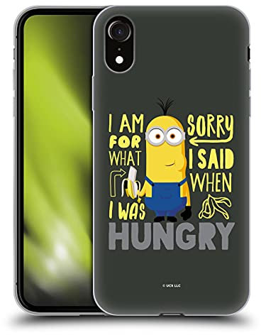 Head Case Designs Licenciado Oficialmente Minions Rise of GRU(2021) Hambriento Humor Carcasa de Gel de Silicona Compatible con Apple iPhone XR