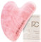 Rena Chris Gua Sha, Massaggiatore Viso, Pietra Gua Sha Viso in Quarzo Rosa, Guasha per Scolpire il Mento e Ridurre il Gonfiore, Regalo per le Donne(Rosa)