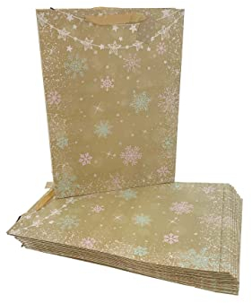 hausleben Geschenktüten Geschenkverpackungen 12er Packung verschiedene Größen und Designs (XXL (36,8 x 8,5 x 34,5), Cozy Nature)