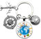 Porte-clés, bijou de sac globe terrestre et avion de ligne.