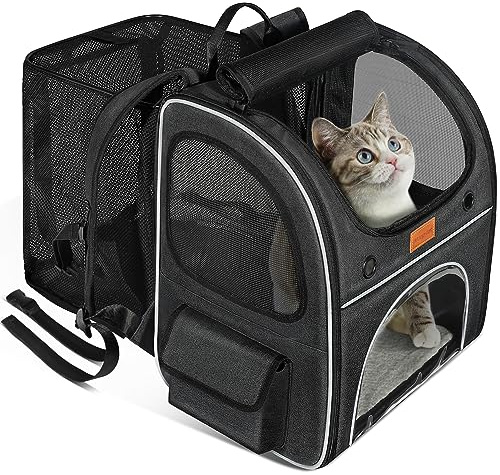 Morpilot Katzenrucksack Hunderucksack für Katzen Hunde Grau 35x30x42cm