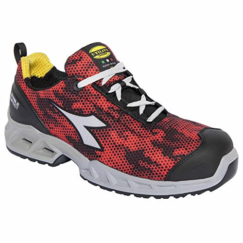 UTILITY DIADORA Shark Stable Impact Low S1p SRC ESD, Scarpe da Ginnastica Unisex-Adulto, Rosso Nero, 39 EU