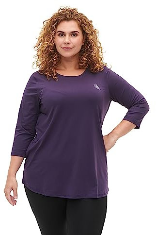 Zizzi Active by Damen Größe Größen Trainingstop 3/4 Ärmel Gr 46-48 Purple Plumeria