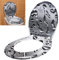 Yznahre WC-Sitz Toilettendeckel mit Absenkautomatik,Toilettensitz O-Form aus Duroplast Universal Größe Klodeckel, Antibakterielle WC Deckel Toilettenbrille Toilet Seat Klositz, Wassertropfen