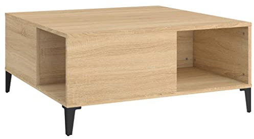 vidaXL Couchtisch Sonoma-Eiche 80x80x36,5 cm Holzwerkstoff