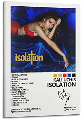SUANYE Kali Uchis Poster Isolation Album Cover Poster für Schlafzimmer Ästhetische dekorative Malerei Leinwand Wandkunst 30 x 45 cm