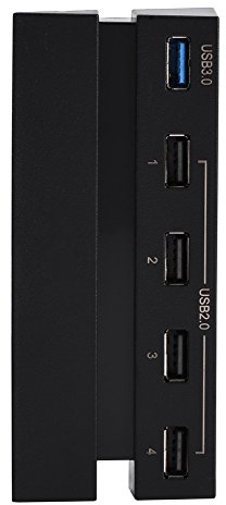 USB-Hub für USB-Hub für Konsole Abs Schwarz Hochgeschwindigkeits-5-Port-USB-Hub 2.0 3.0-Erweiterungs-Hub-Controller-Adapter für Spielekonsole