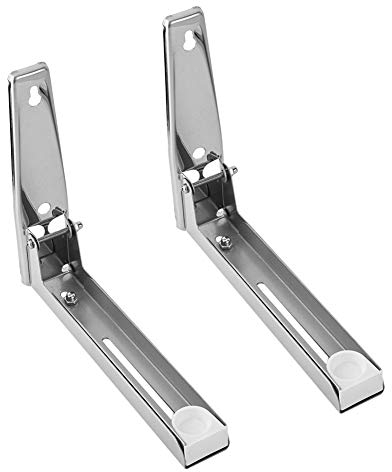 BuyWeek Microwave Oven Shelf Brackets, Wall Mounted Microwave Brackets Arms Extend Foldable Wall Mount Rack of Microwaves Silver