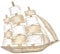 ROCKING GIFTS Wanddeko Segelschiff - Karavelle, Holz, 60X49 cm, Maritime Atmosphäre