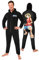 One Piece Pigiama Intero Uomo - Caldo Pigiamone in Pile con Cappuccio S-3XL - Pigiami Invernali Interi Anime Gadget Regalo (Nero, 3XL)