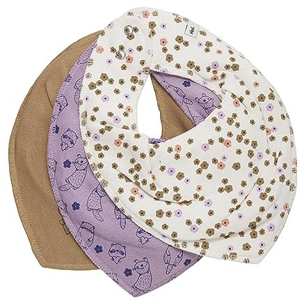 Pippi Halstücher Baby Sabberlätzchen Halstuch im 3er Sparpack (Biber + Blumen)