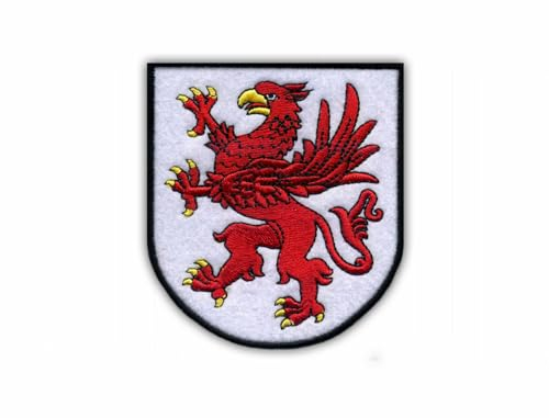 Wappen der Westpommerschen Region Zachodniopomorskie – selbstklebende Rückseite – bestickter Aufnäher/Abzeichen/Emblem