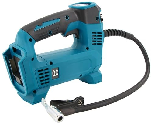 Akku Kompressor Kompatibel für Makita 18v Akku,Kompressor Auto mit Digitaler Anzeige und LED Lampe,Tragbarer Akku Autokompressor, 22 L/min,995 kPa (ohne Akku) (A)