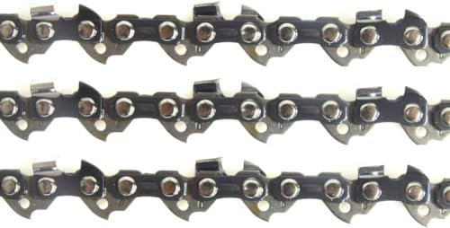 Nemura Lot de 3 Chaînes de tronçonneuse - 62 Maillons Entraîneurs - Guide de 45 cm - Pas de 3/8 Lp - Jauge de 0.50 (1.3mm) - Pièces Détachées pour Outillage Jardin - Marque Française