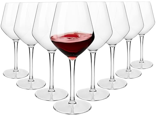 COOKY.D Incassable Verres à Vin Rouge de Bordeaux 425ml, Tritan-Plastique Grand Verres à Vins pour Mariage et Fête, Lave-vaisselle Garanti, Lot de 8