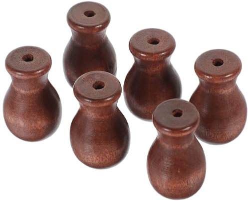 6 Pièces Boutons De Cordon En Bois Marron Pour Stores De Fenêtre Glands Vintage Artisanaux Pour Poignées De Rideaux 3.2X1.8X1.8Cm Pratique Et Léger