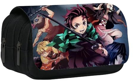 LGQHCE Demonn Slayer Federmäppchen, Kinder Mäppchen 3D Druck Federmäppchen Große Kapazität Demonn Slayer Federtasche Junge Mädchen Federmappe für Teen Geschenk